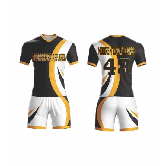 Custom men’s football uniforms – breathable shorts and jersey set with custom names and team logos, sublimation