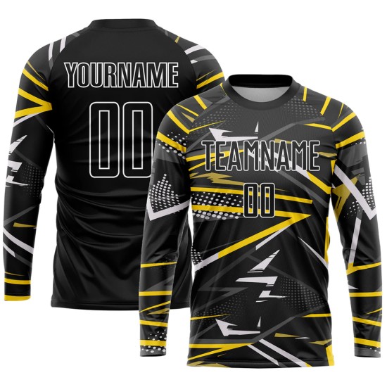 Custom-name team long-sleeve football kits – new sublimation-printed men’s/youth jerseys, made-to-sample design