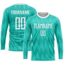 Custom-name adult long-sleeve football kits – latest breathable polyester design, personalized men’s jerseys