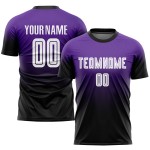 Purple White-Black Soccer Fade Uniform Jersey Custom Fashion Sublimation