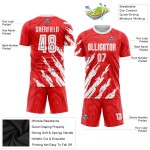 Jersey White Soccer Sublimation Uniform Custom Red