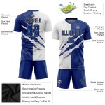 White-Old Scratch Jersey Royal Gold Soccer Graffiti Pattern Custom Uniform Sublimation