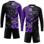 Pattern Uniform Custom Purple-Gray Sublimation Graffiti Jersey Black Scratch Soccer
