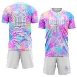 Tie Jersey Soccer Blue White-Light Sublimation Uniform Custom Dye