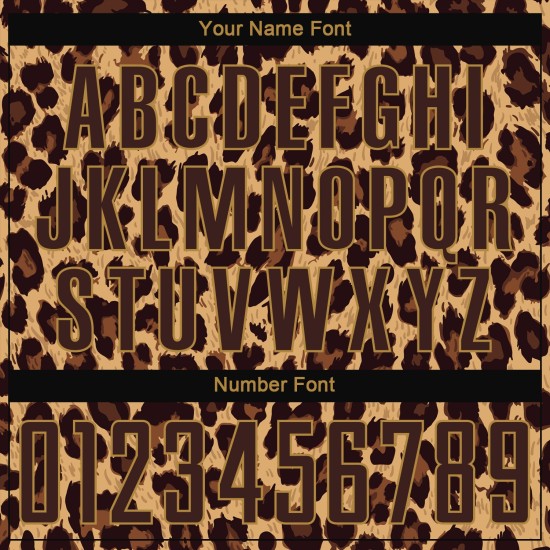 Brown Leopard Soccer Brown-Old Uniform Jersey Gold Custom Sublimation