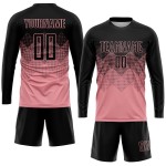 Medium Soccer Pink Custom Sublimation Black Uniform Jersey