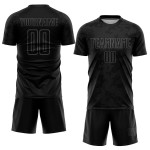 Gray Jersey Black Uniform Soccer Sublimation Custom